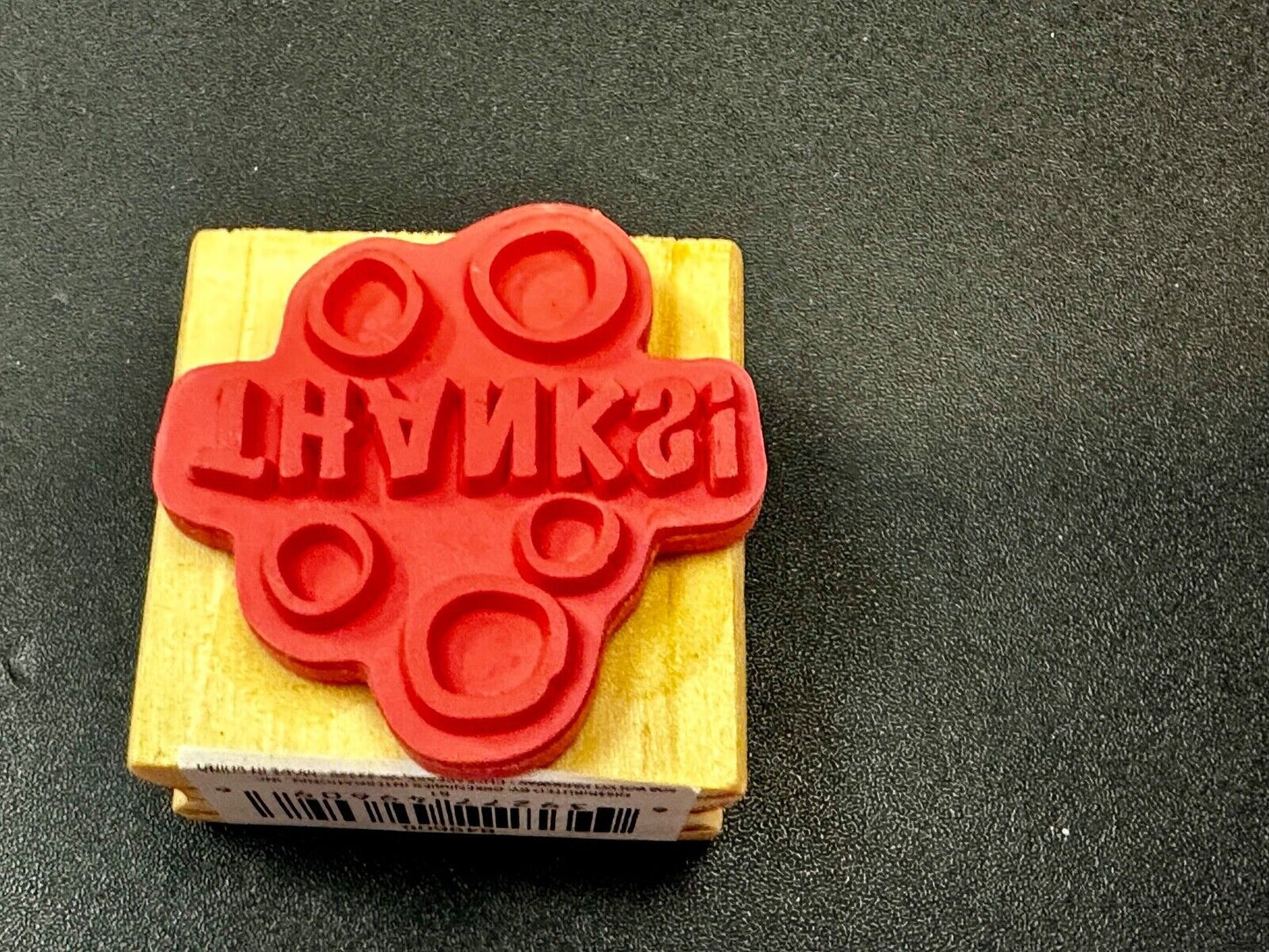 THANKS! - NOS 1.5" Rubber Stamp for Crafting and Card Making