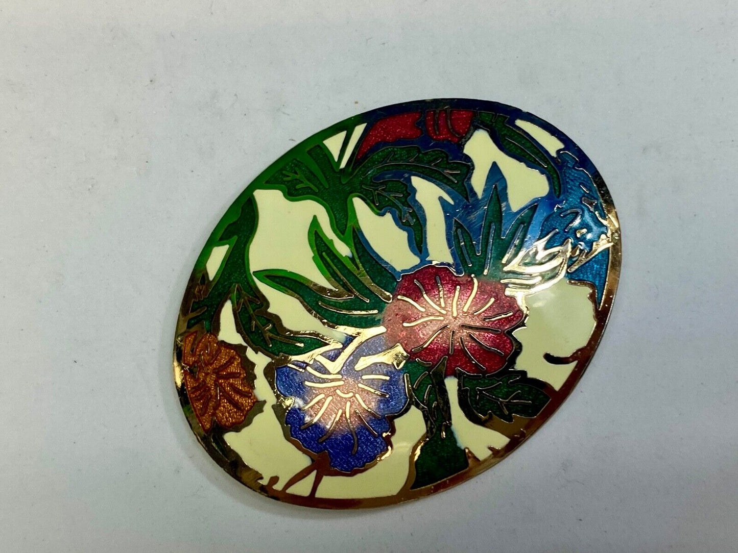 Beautiful sp77 enamel flower paint? scarf purse belt tie buckle