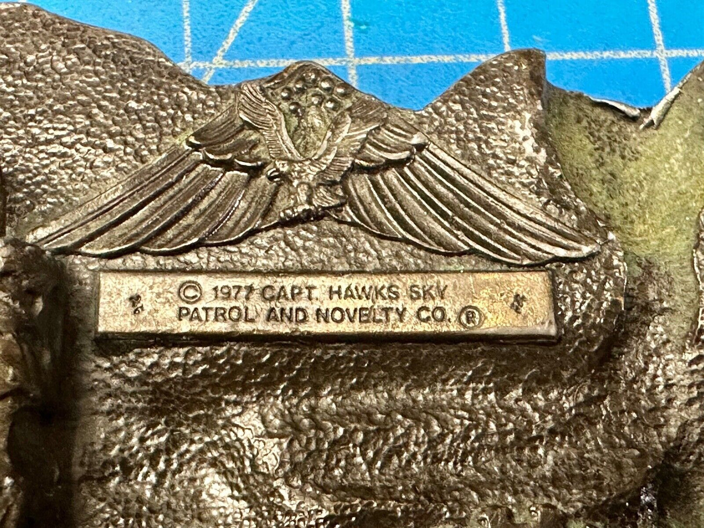 Train Steam Locomotive Vintage 1977 Cutout RR Cast Hawks Sky Patrol Belt Buckle
