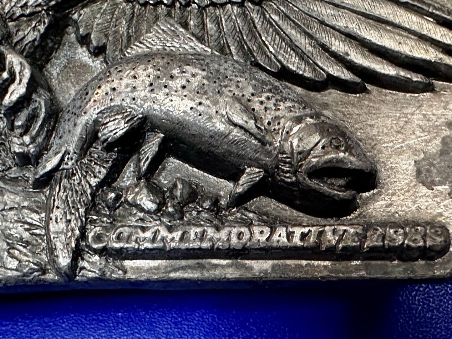 Americas Great Wildlife Deer Eagle VTG 1989 Commemorative Siskiyou Belt Buckle