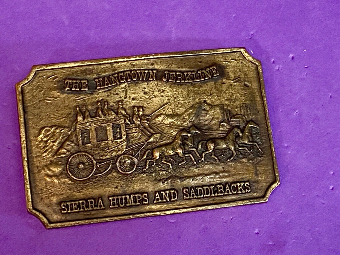 The Hangtown Jerkline - Sierra Humps And Saddlebacks Stagecoach Belt Buckle