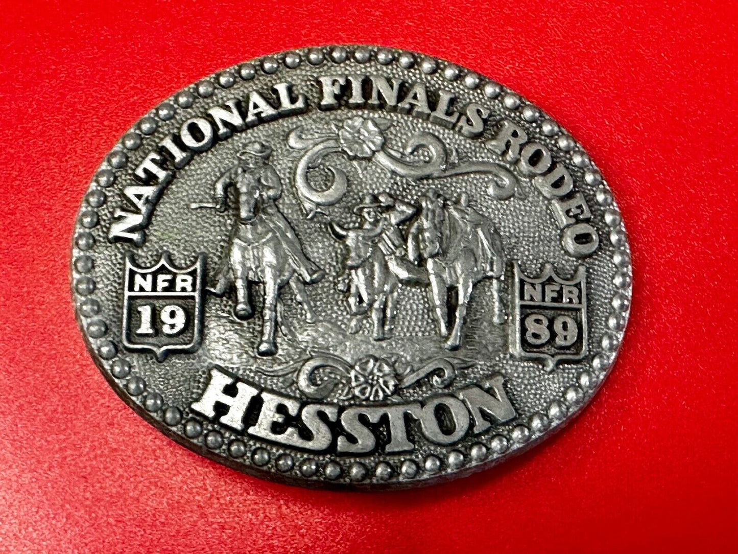 1989 Youth Size Hesston National Finals Rodeo NFR Limited Edition Belt Buckle