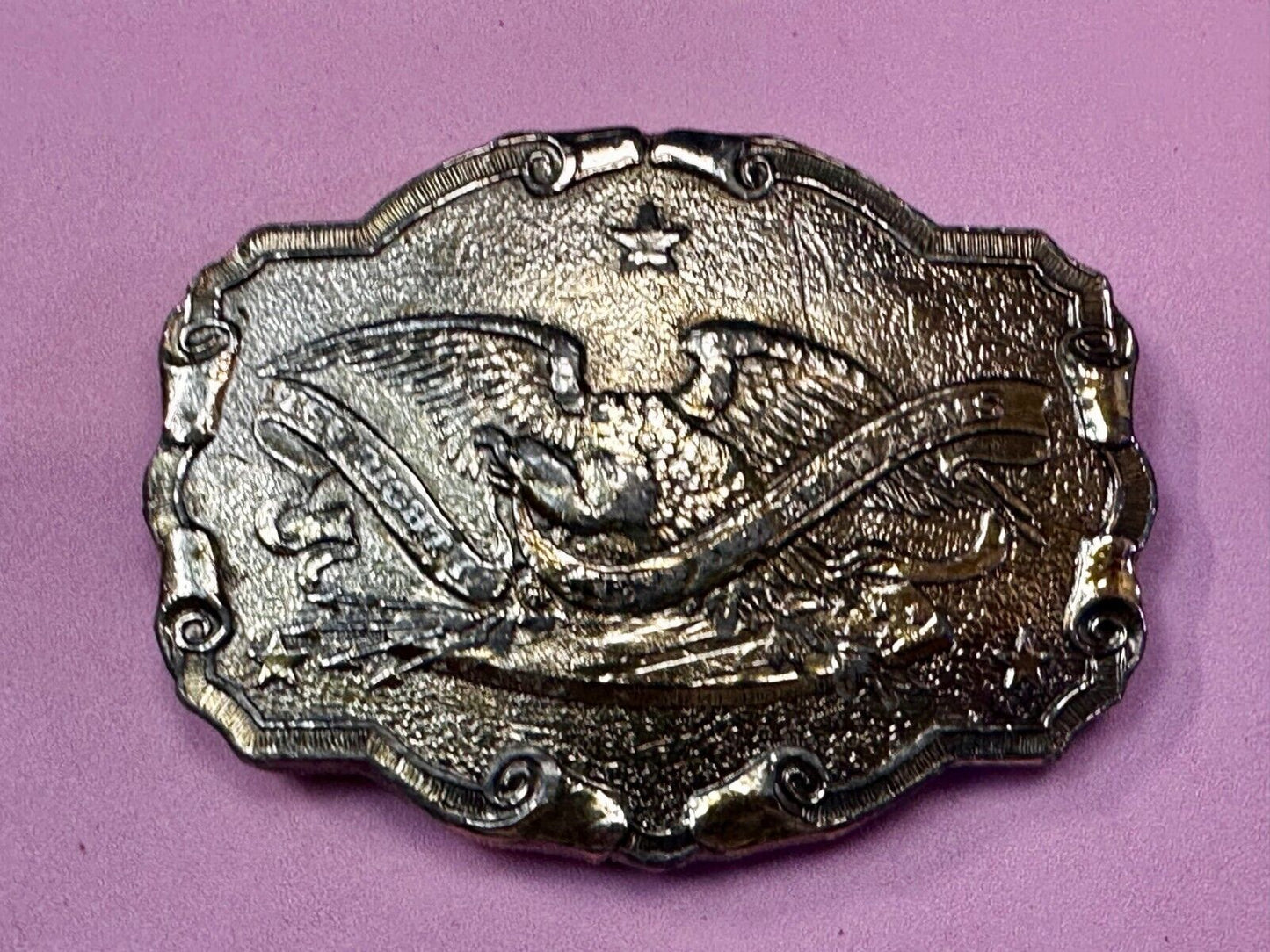 The Right To Keep and Bear Arms 2nd Amendment Vintage 1975 Belt Buckle - Wyoming