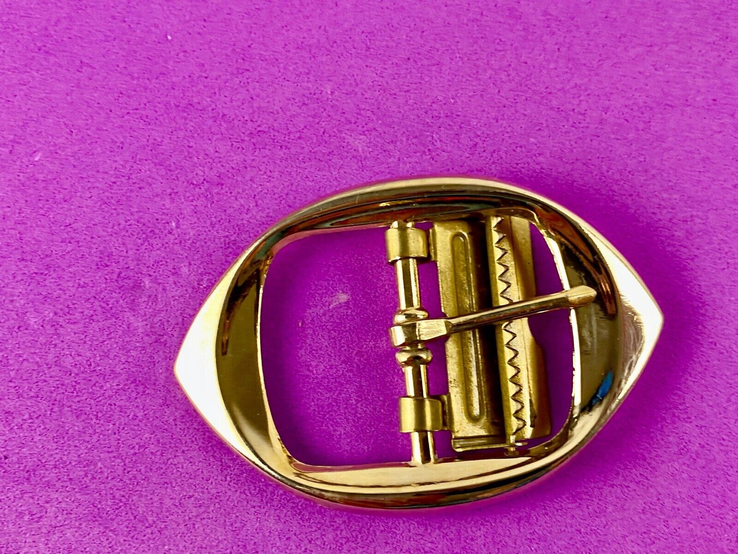 Vintage Gold Tone Open Style Adjustable Open Rachet Belt Buckle