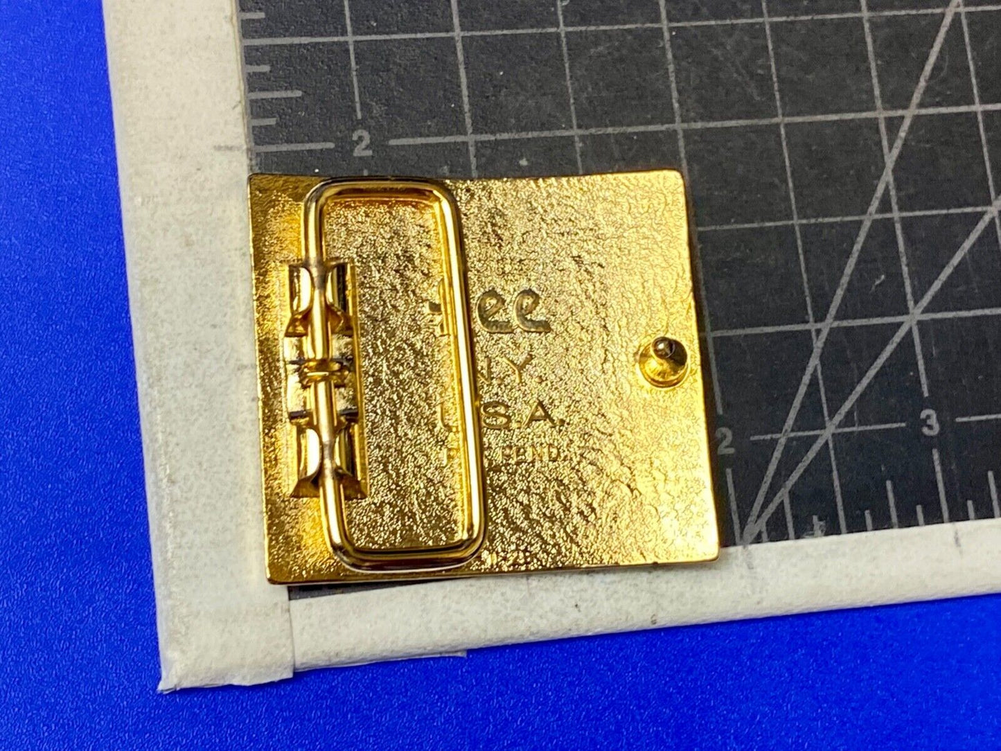Vintage Lee Black Gold Enamel Zodiac Sign Astrology Aries? Belt Buckle