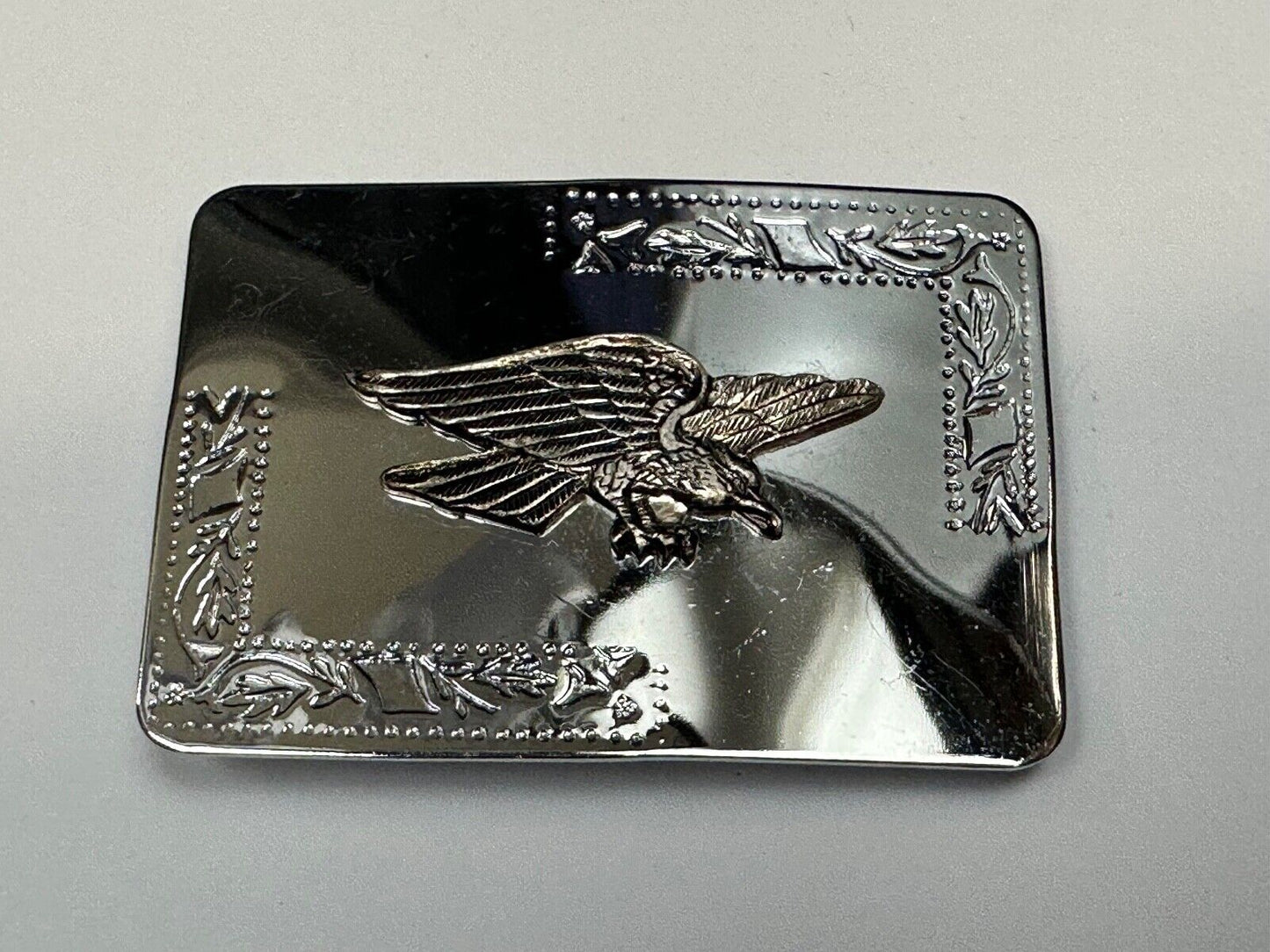 Vintage Hunting Flying Majestic Eagle on western mirrored reflective belt buckle