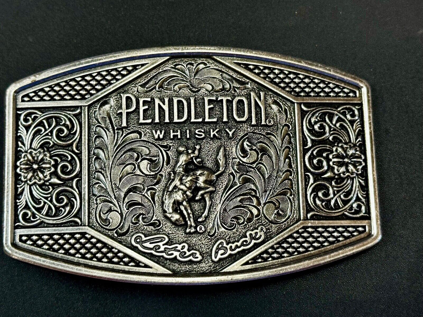 2022 Pendleton Whisky Let'er Buck Montana Silversmith Rodeo Cowboys Belt Buckle