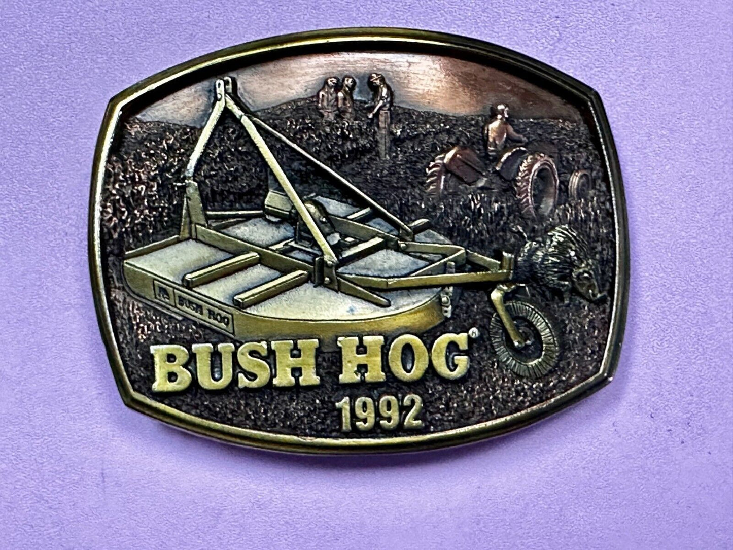1992 Bush Hog The Legend Agriculture Machine Co. Commemorative Belt Buckle