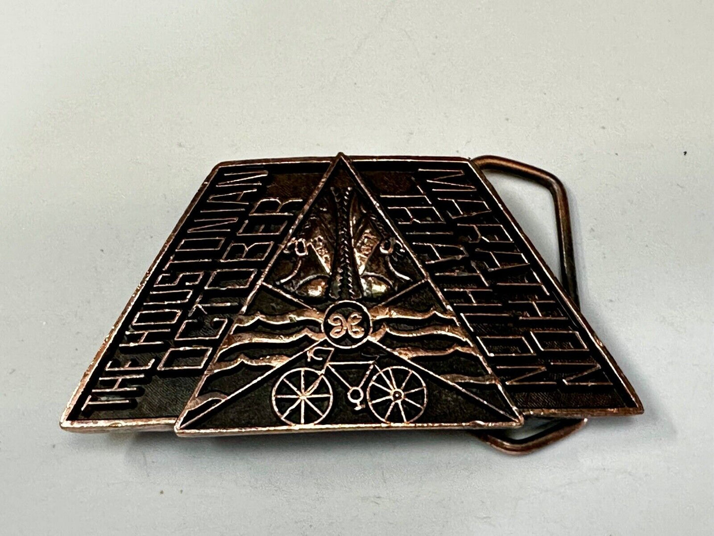 The Houstonian Marathon Trainer Texas Bike Race October Vintage 82 Belt Buckle