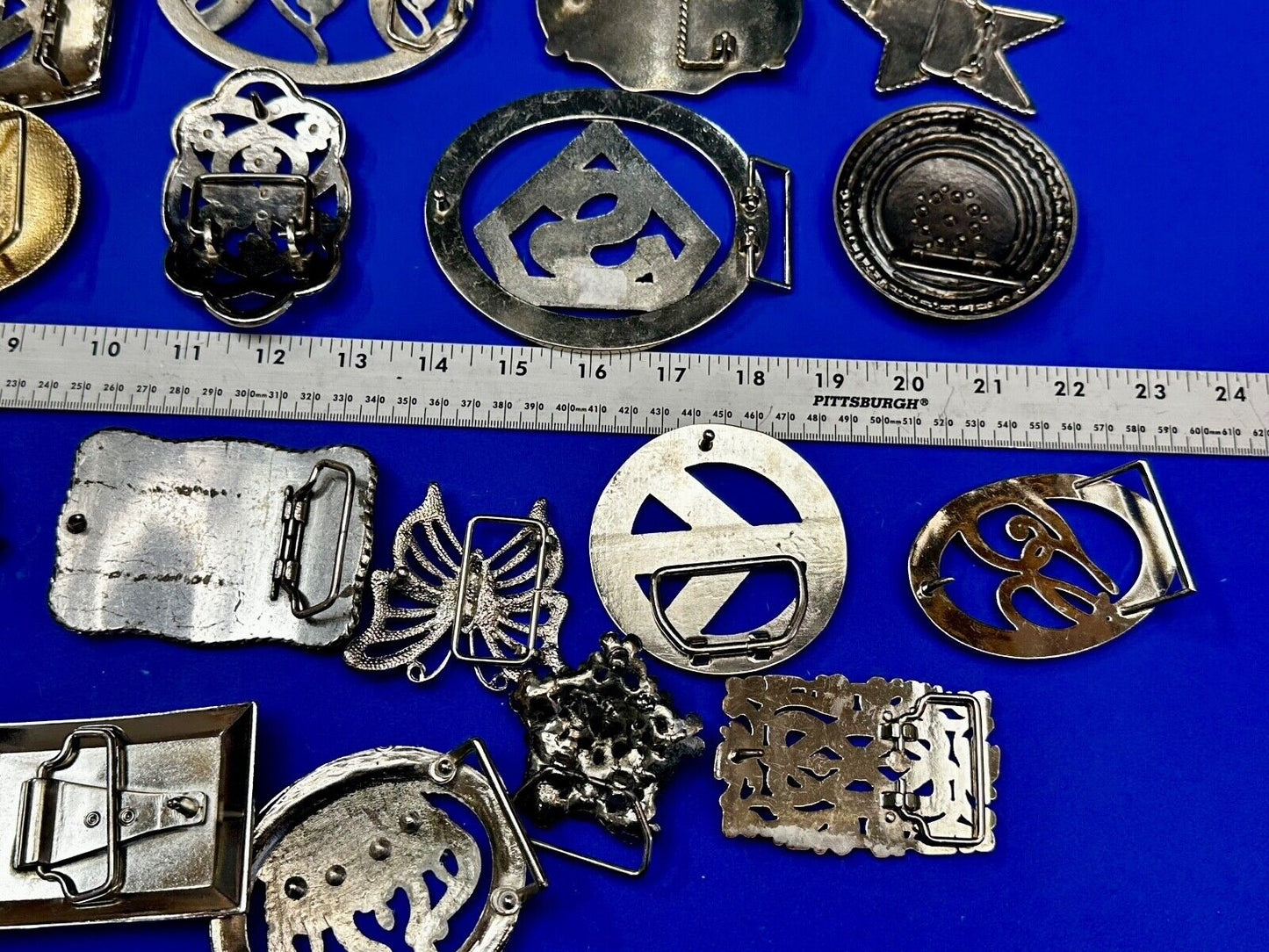 22 Bulk Lot Junk Drawer Grab Bag of REPAIR Belt Buckle - Missing Rhinestone's