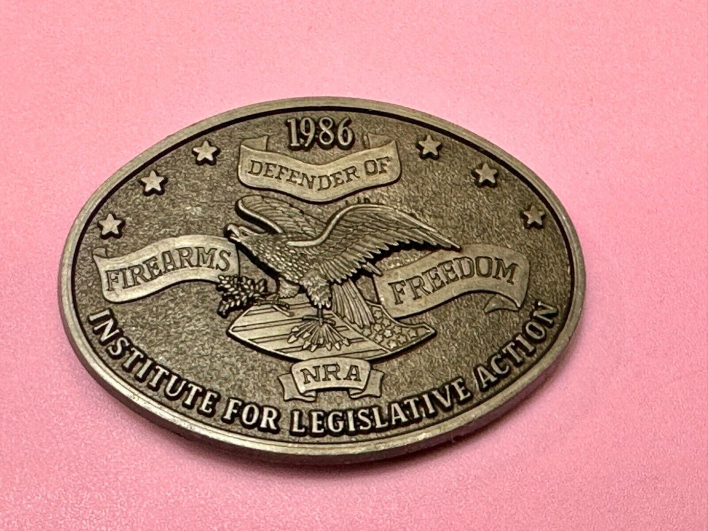 1986 NRA Institute for Legislative Action 2nd amendment Firearms belt buckle