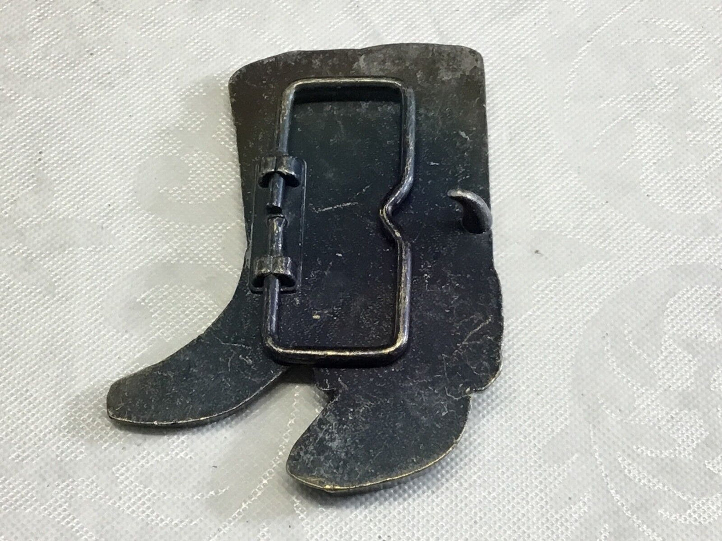 Vintage 3" Tall Cowpoke ( Cowboy/Cowgirl) Boots Brass Belt Buckle Complete NICE