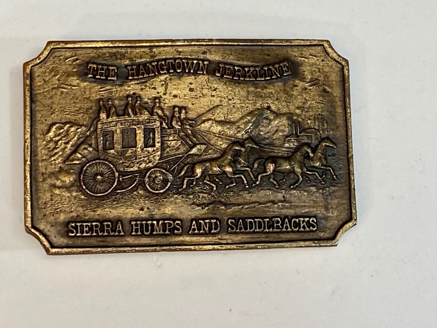 The Hangtown Jerkline - Sierra Humps And Saddlebacks Stagecoach Belt Buckle