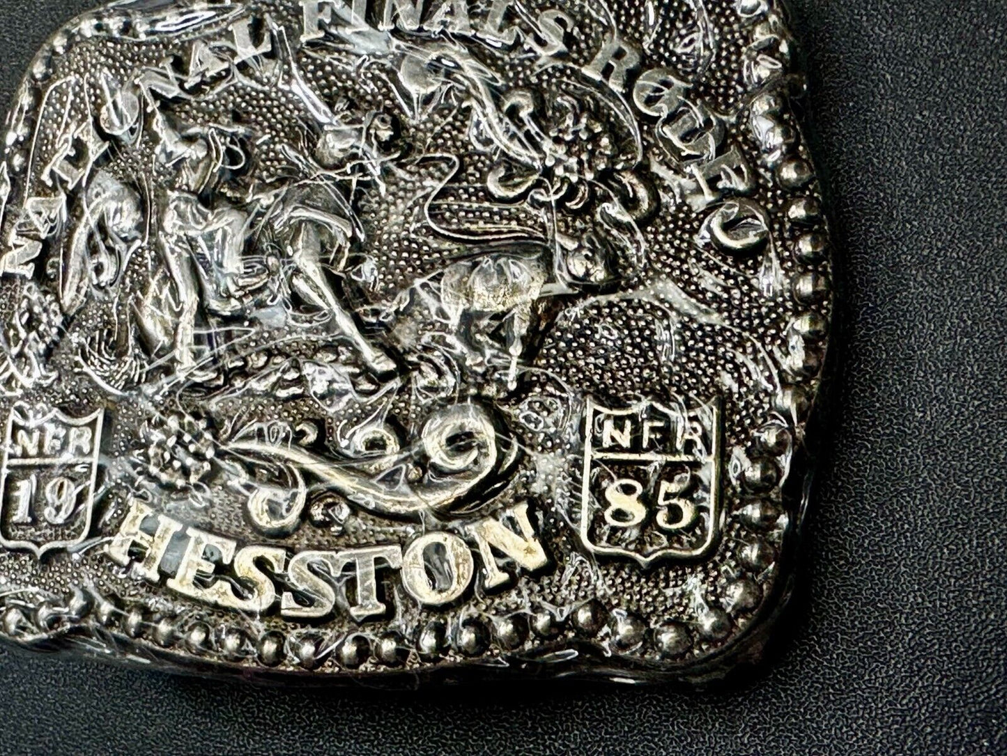 1985 Hesston National Finals Rodeo NFR Cowboys Youth Size NOS Belt Buckle