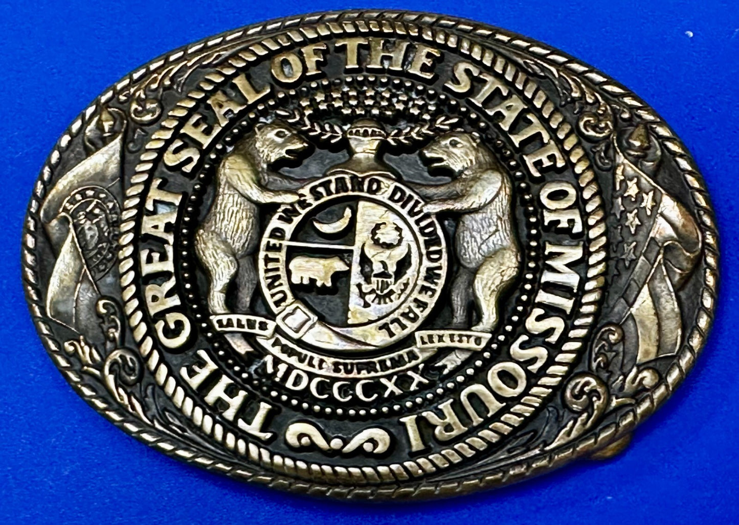 The Great Seal Of The State Of Missouri Statehood Series Tony Lama Belt Buckle