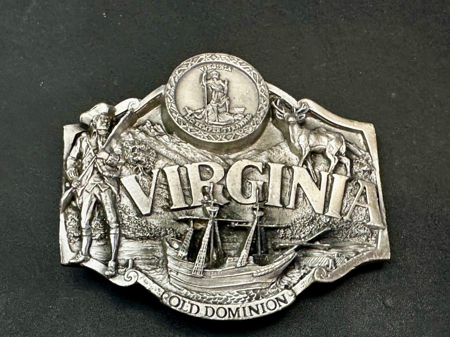 The States of Virginia Old Dominion Dogwood Cardinal 1987 Siskiyou Belt Buckle
