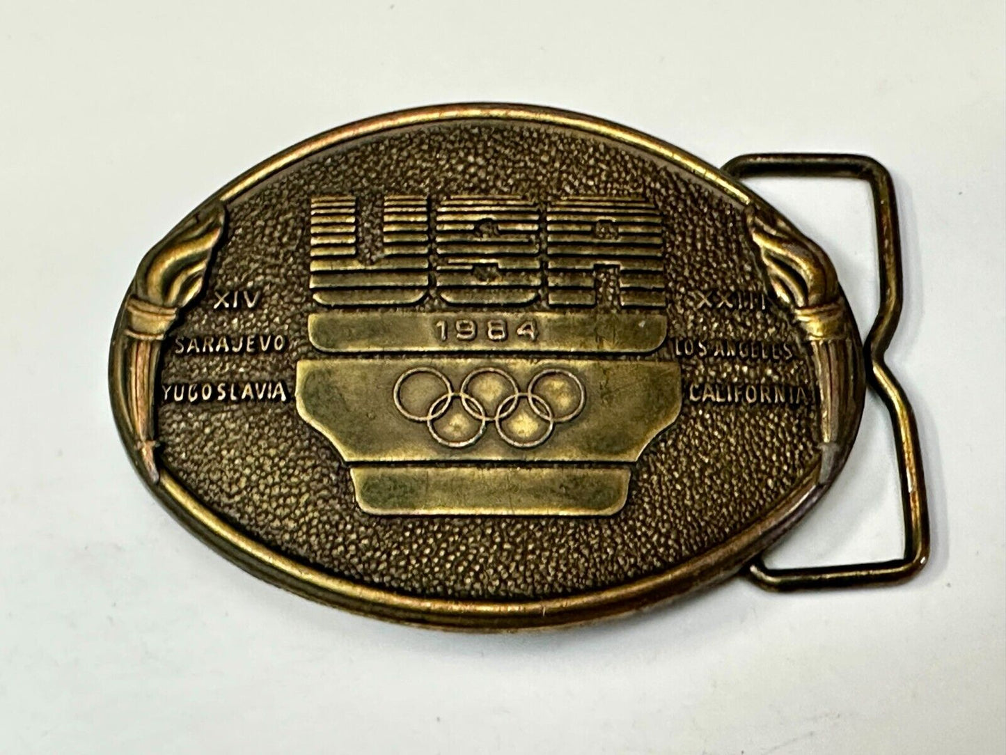 1984 USA Olympics Los Angeles California Vintage Commemorative Belt Buckle