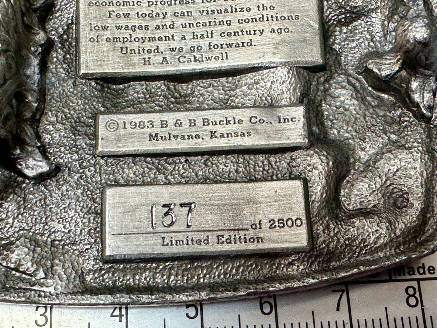 1983 El Dorado Kansas Local union 5 241 50th year celebration belt buckle