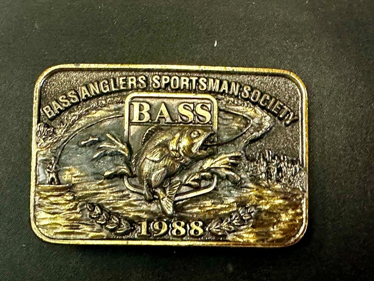 1998 BASS Anglers Sportsman Society Sport Fishing Fishermans Belt Buckle