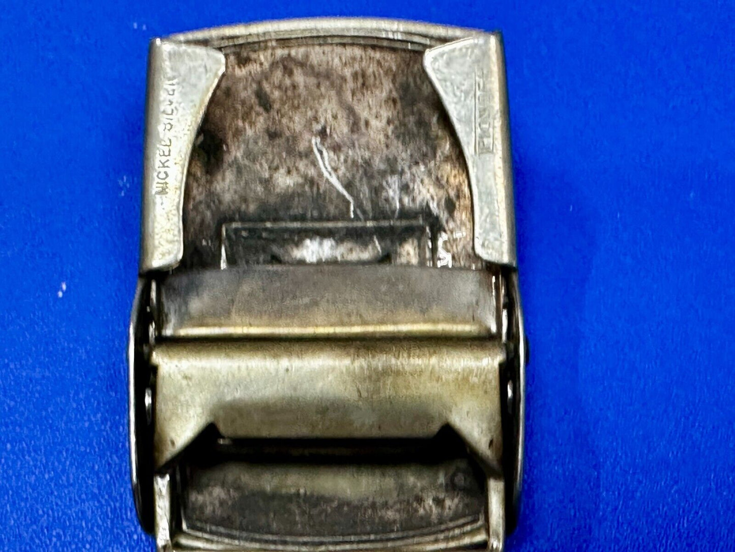 Antique Letter Monogram Initial H Art Deco Nickel Silver Belt Buckle by Pioneer