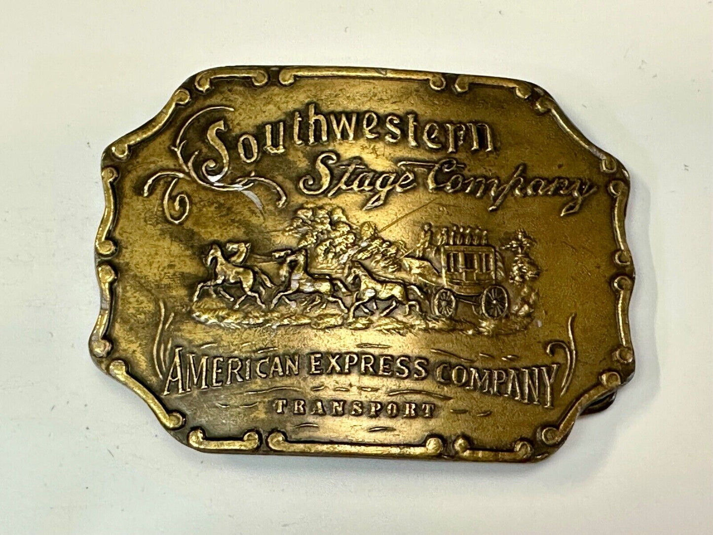 Vintage American Express Southwestern Stage Company Bergamot X-37 belt buckle