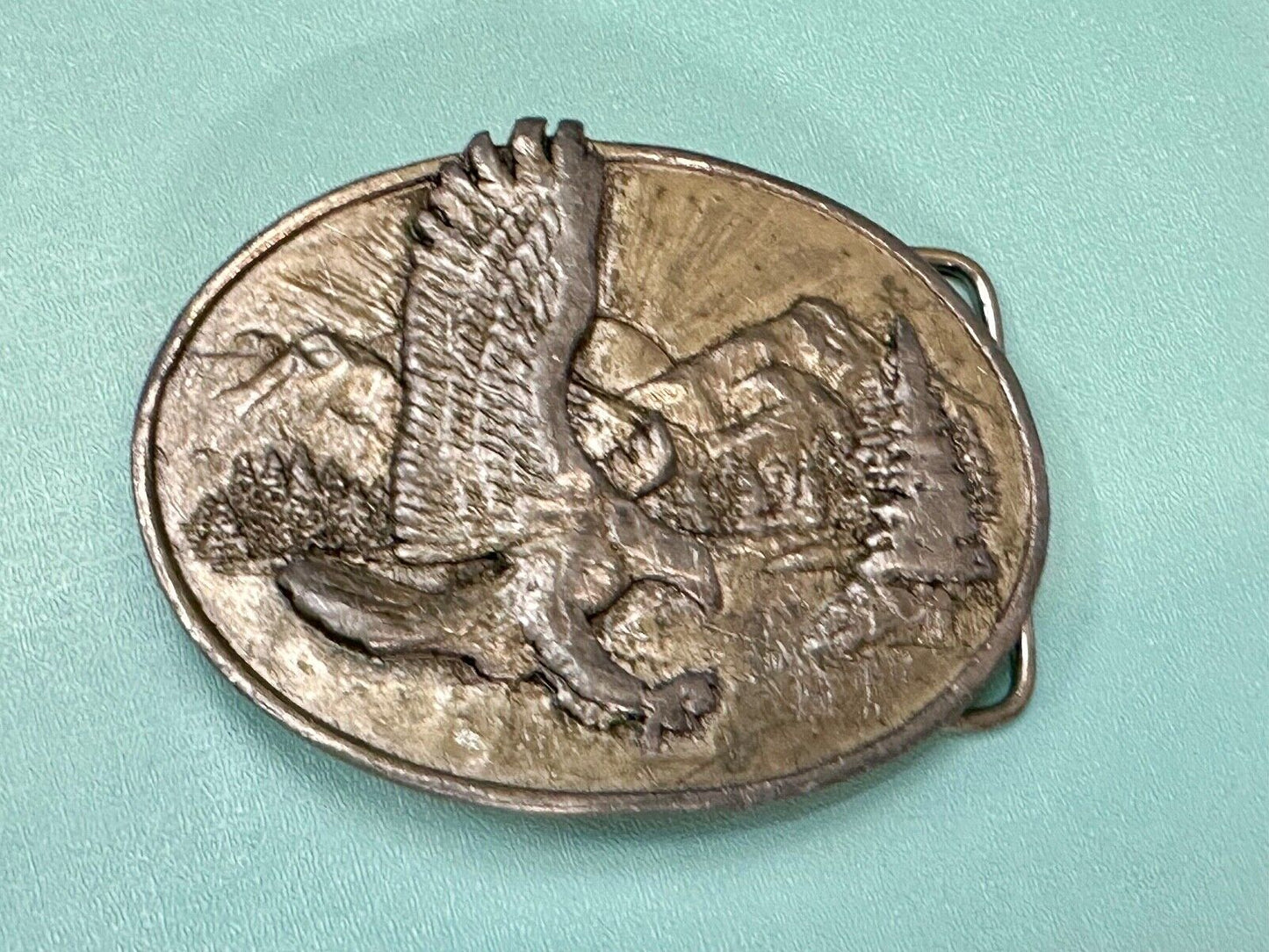 Attacking Eagle Vintage 1982 O-10 pewter siskiyou belt buckle