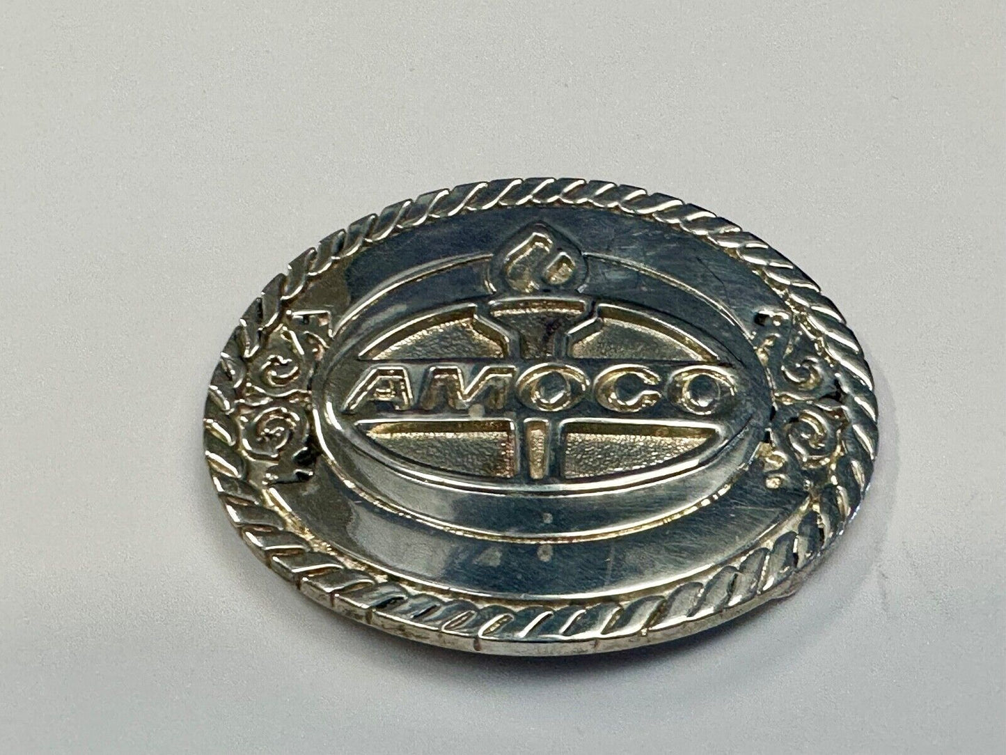 Amoco Oil Gas Mining Fuel Company logo Vintage 1981 belt buckle by by OC tanner