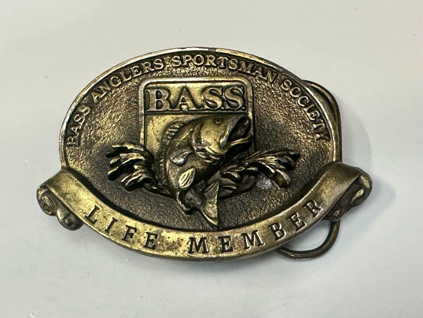BASS Anglers Sportsman Society Fishing RARE Bergamot Commemorative belt buckle