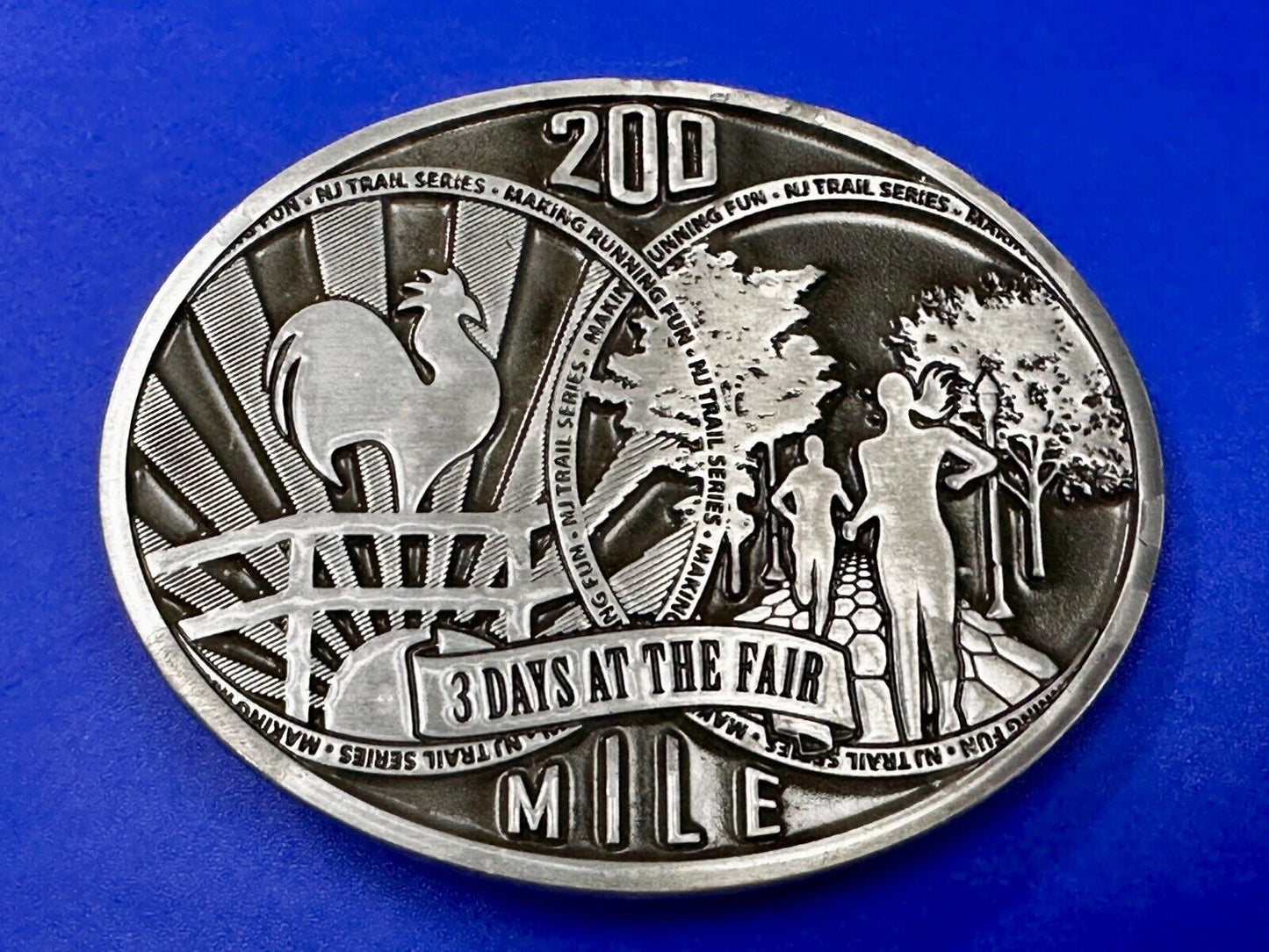200 Mile at the Fair Fun Run New Jersey NJ Commemorative Dynabuckle Belt Buckle