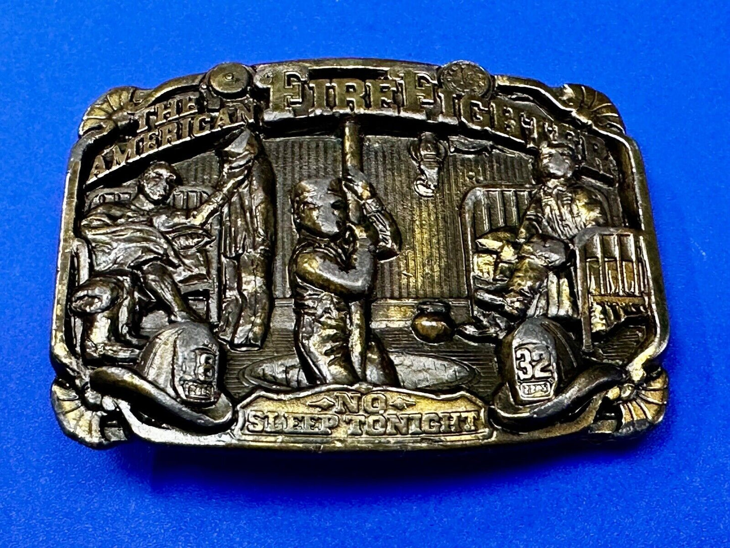 1986 The American Fire Fighter No Sleep Tonight Great American Belt Buckle
