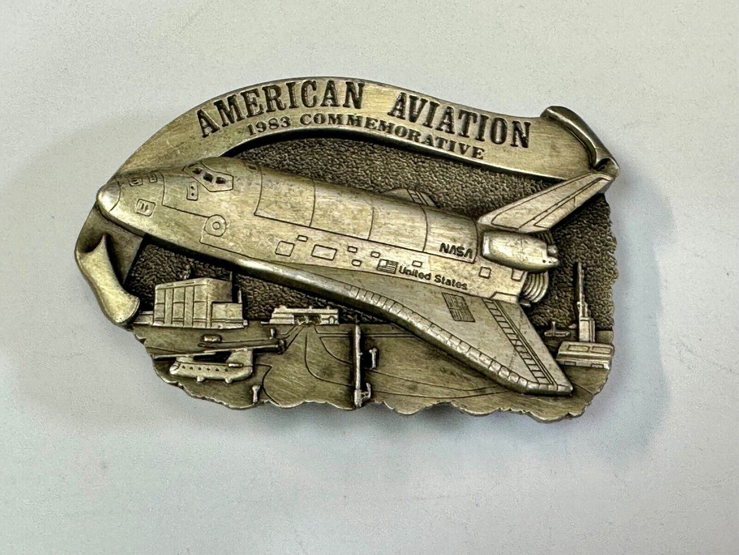 1983 American Aviation Commemorative Plane Pilots belt buckle by Arroyo Grande