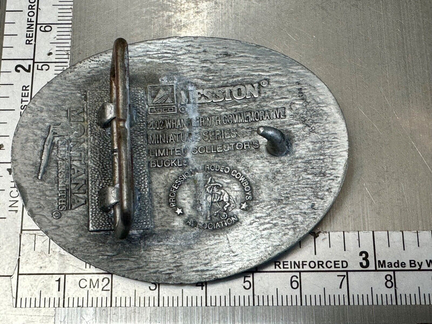 2002 Montana Silversmiths Hesston Belt Buckle Wrangler NFR Dealer Incentive