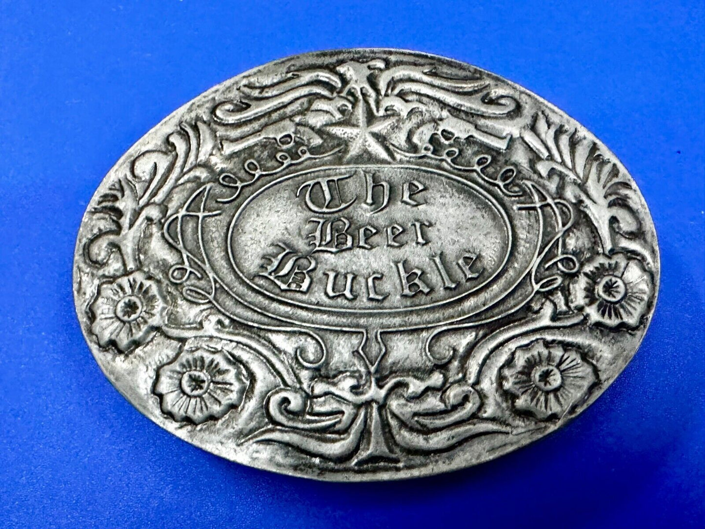 The Beer Buckle - Ornate Large Belt Buckle & Can Holder by BevBuckle