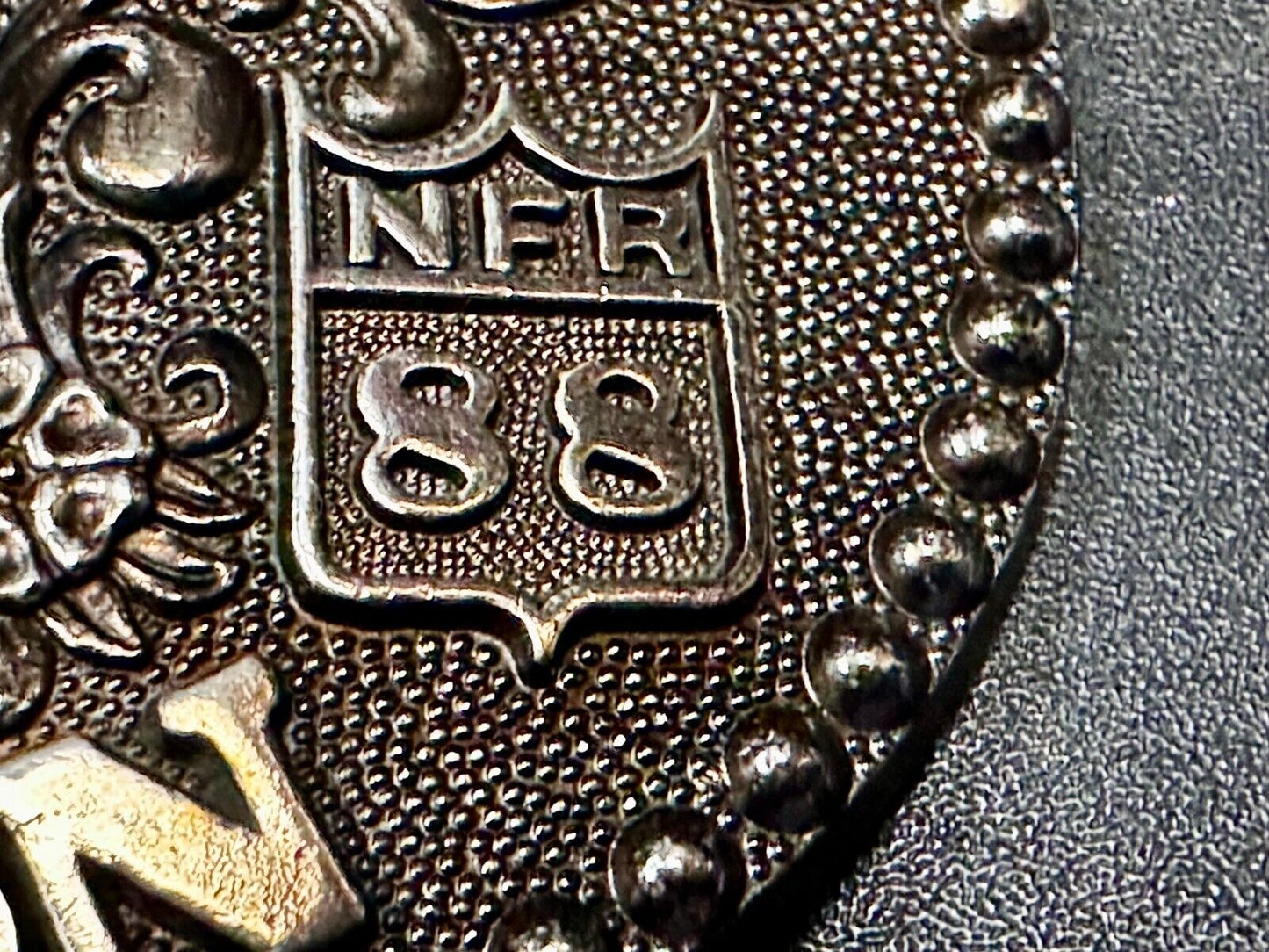 1988 ADM Hesston NFR National Finals Rodeo Cowboys Western Belt Buckle