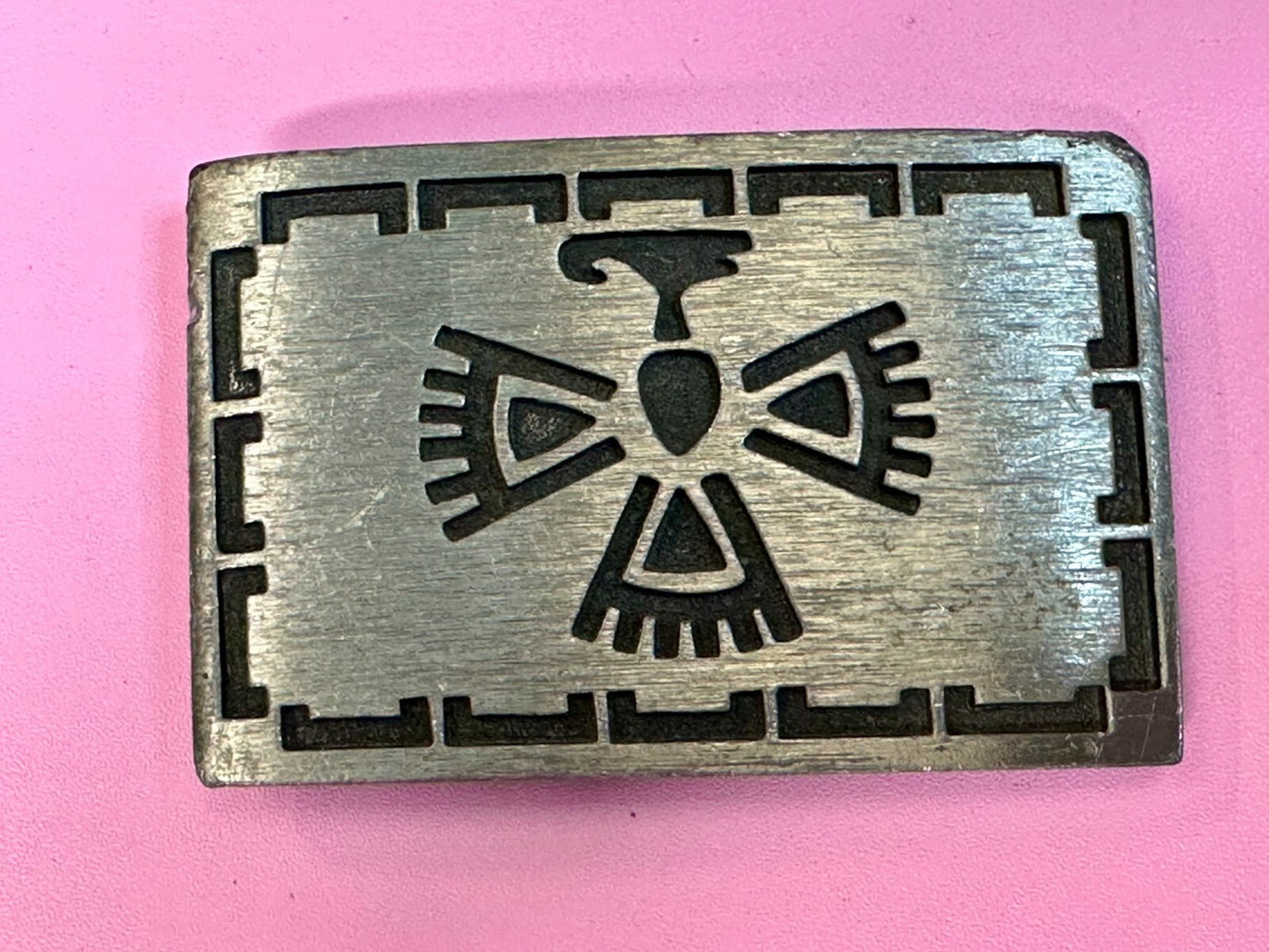 Thunderbird Native American Indian Art Symbol Rectangular Western Belt Buckleun