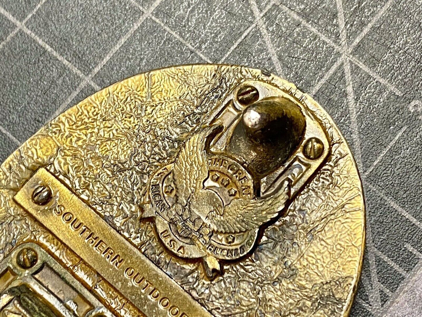 Vintage 1980's Southern Outdoor Magazine LIMITED Belt Buckle - Made in USA