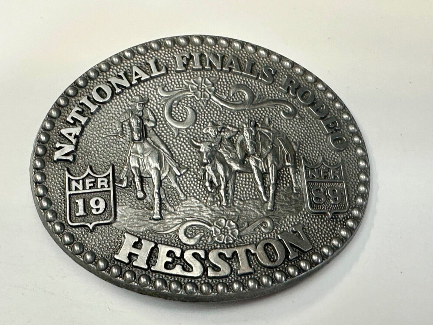 1989 National Finals Rodeo NFR Award Design Medals Belt Buckle