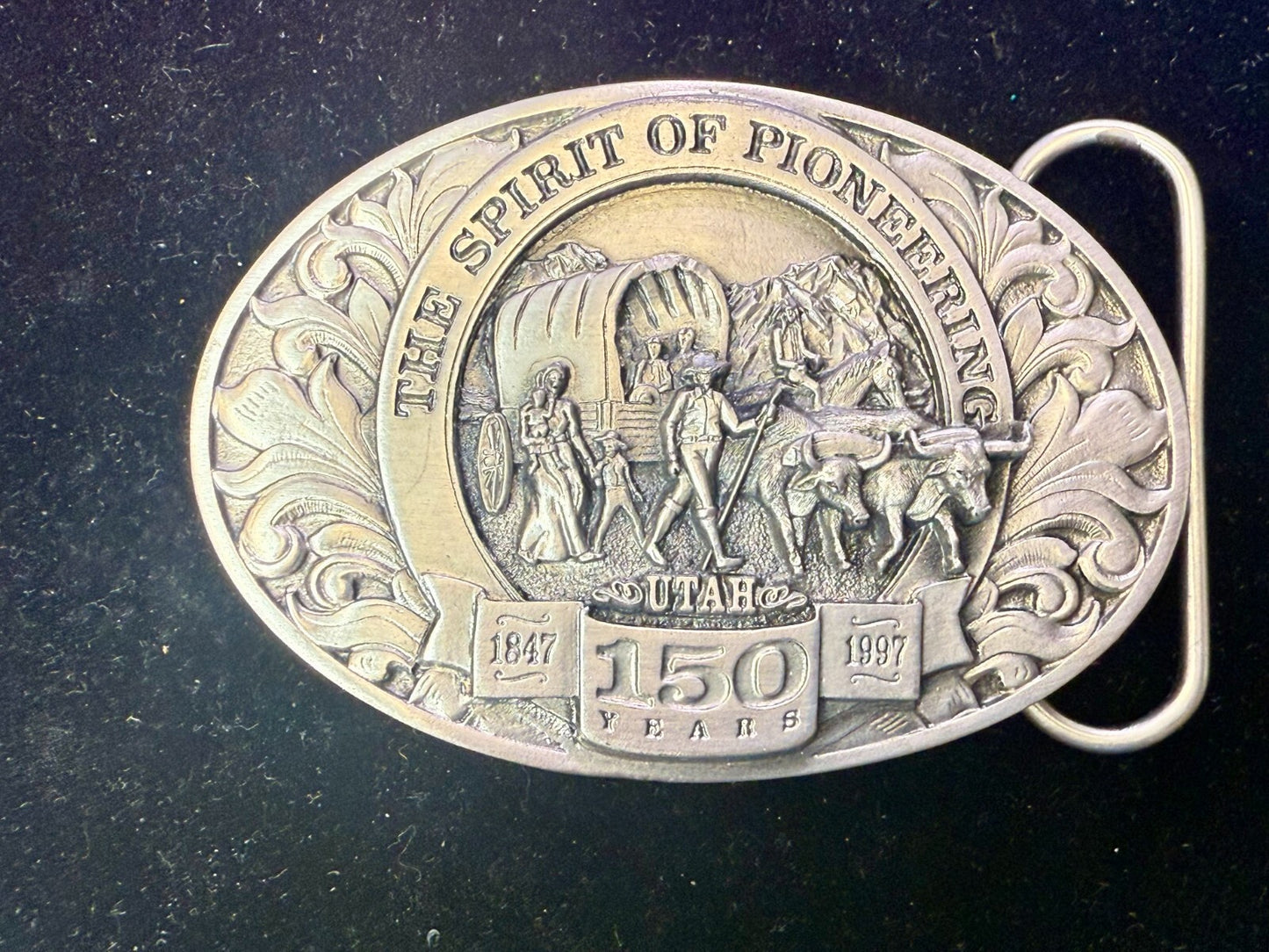 Utah State The Spirit of Pioneering 150 years Vintage Ring Masters Belt Buckle