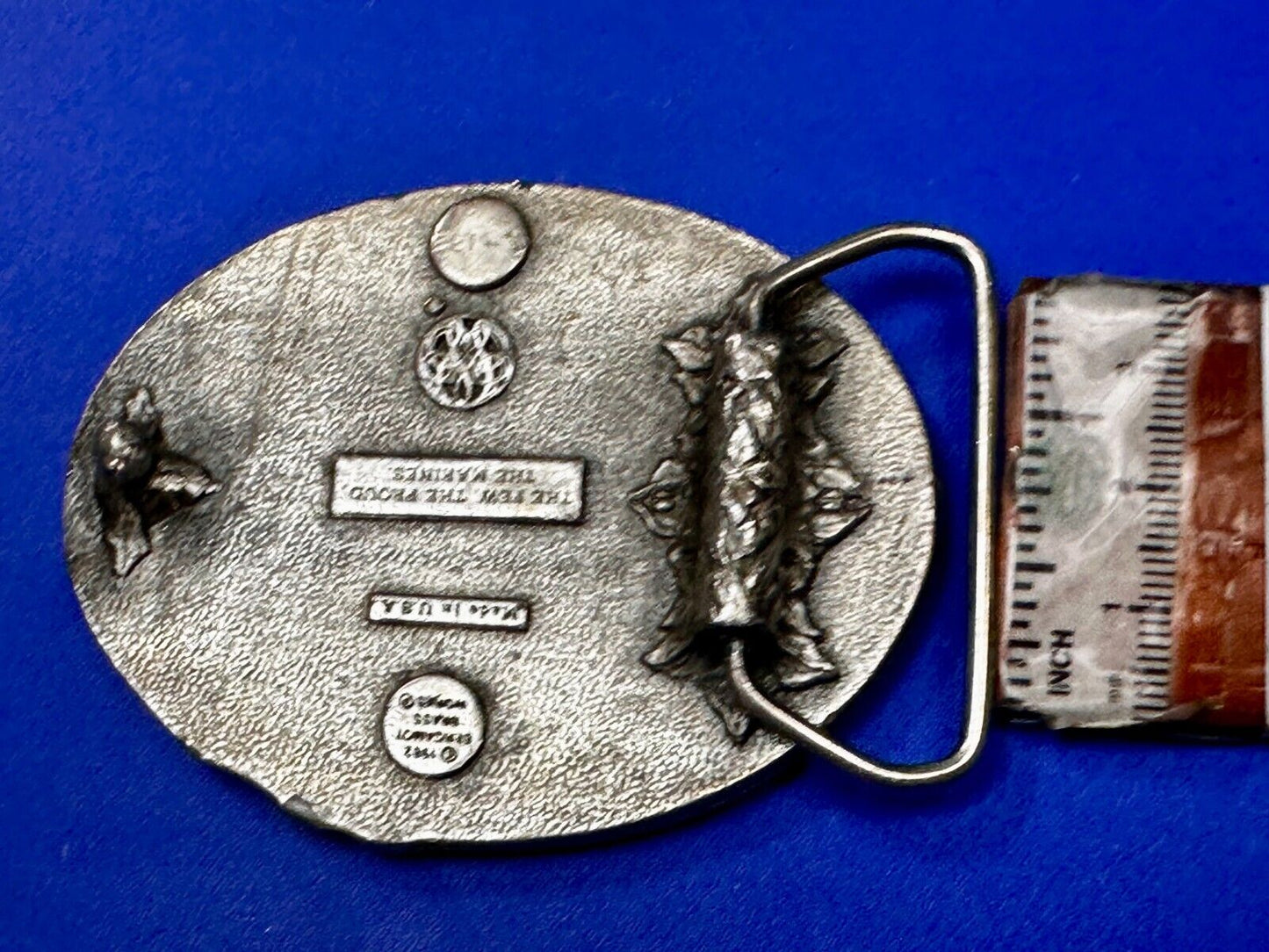 The Few The Proud The U.S Marines VTG 1982 Commemorative Belt Buckle by Bergamot