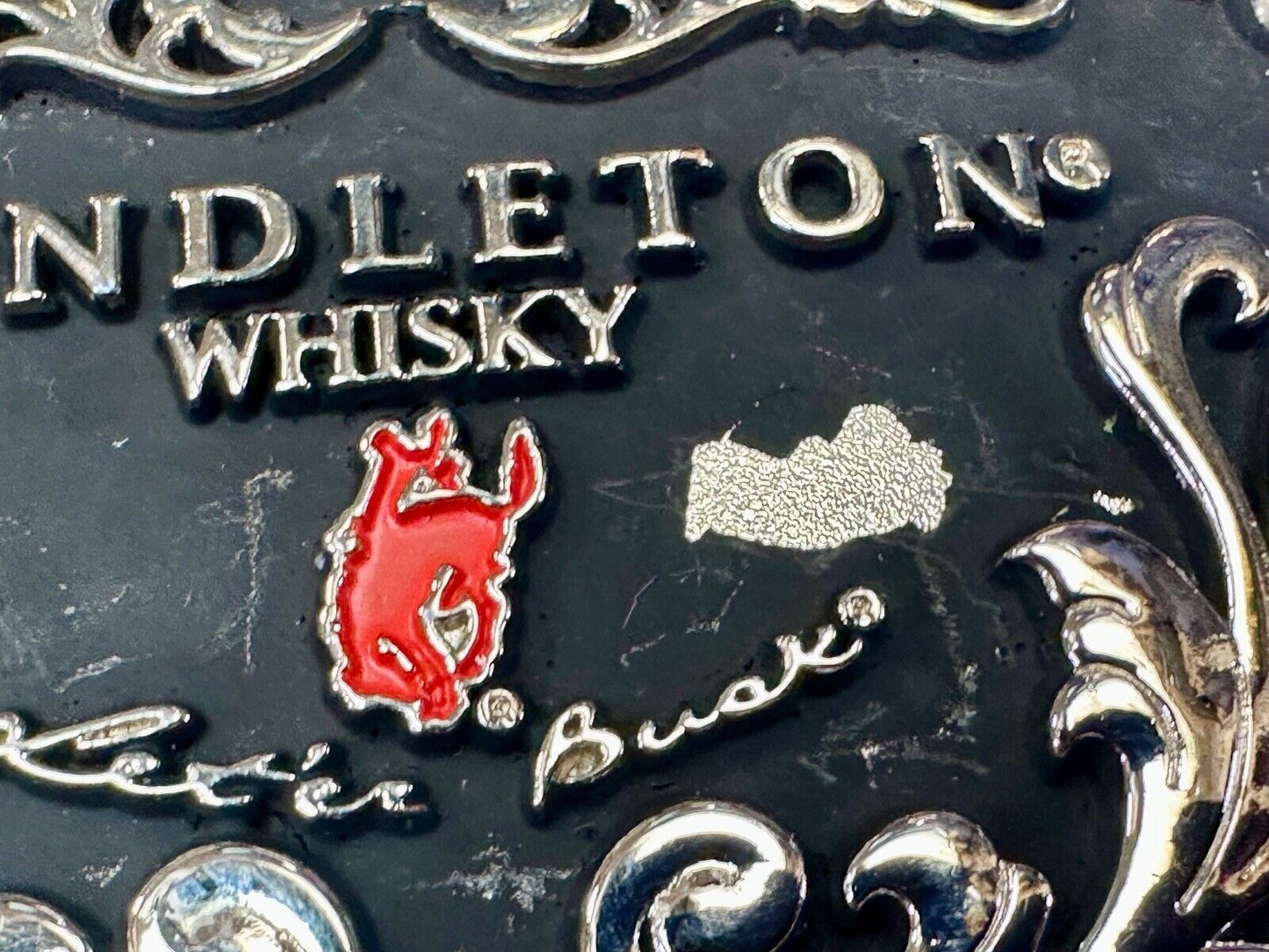 2011 Pendleton Whiskey Let'er Rodeo Cowboy Montana Silversmiths Buck Buckle