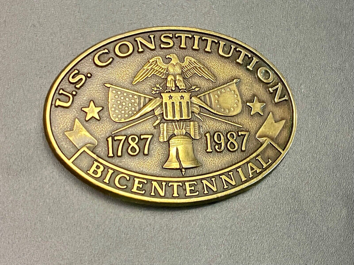 200Th Anniversary Us Constitution Commemorative Western Patriotic Belt Buckle