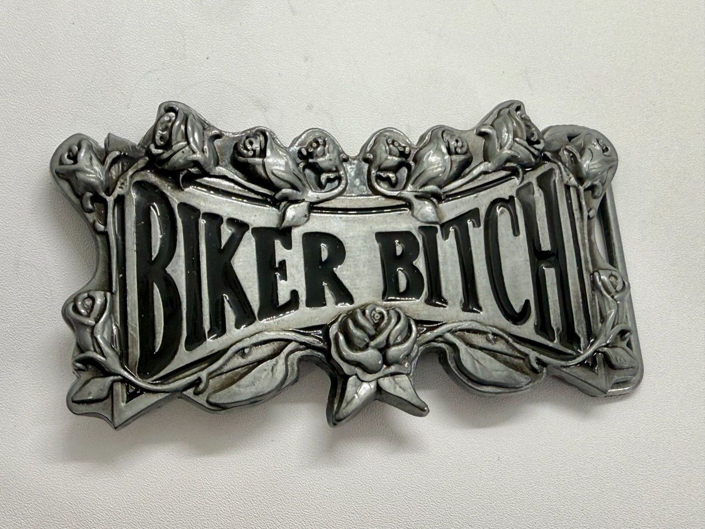 BIKER BITCH Statement Funny Cool Novelty Motorcycle Lady Biker Rider Belt Buckle