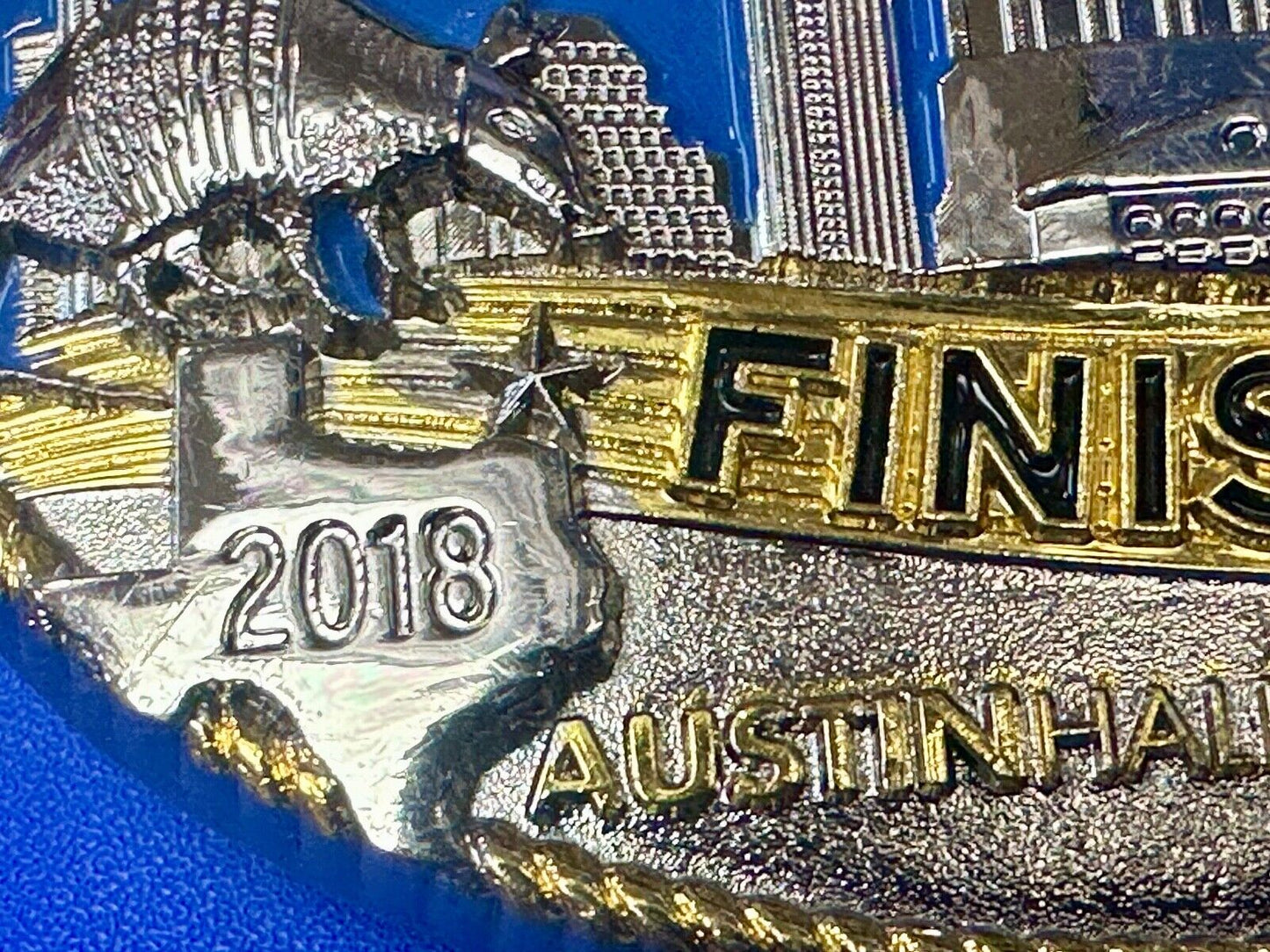 2018 Austin Texas RunAustin Finisher Half Marathon belt buckle