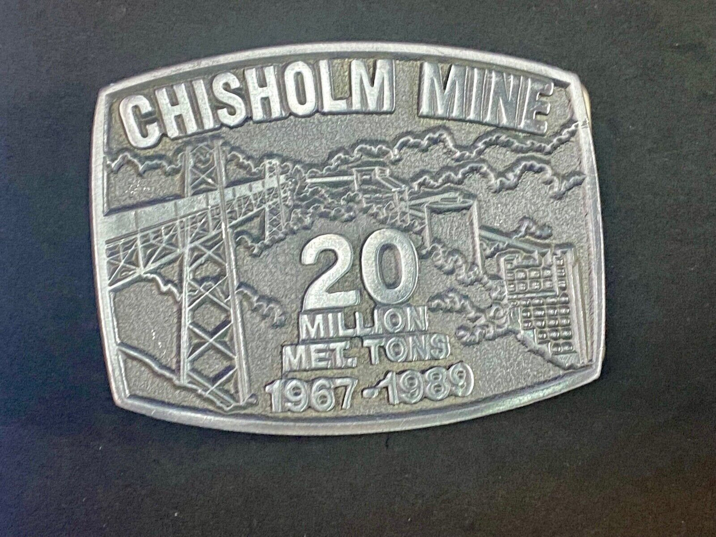 20 Million Metric Tons Mined - Belt Buckle Chisholm, Minnesota Mn Iron Mine