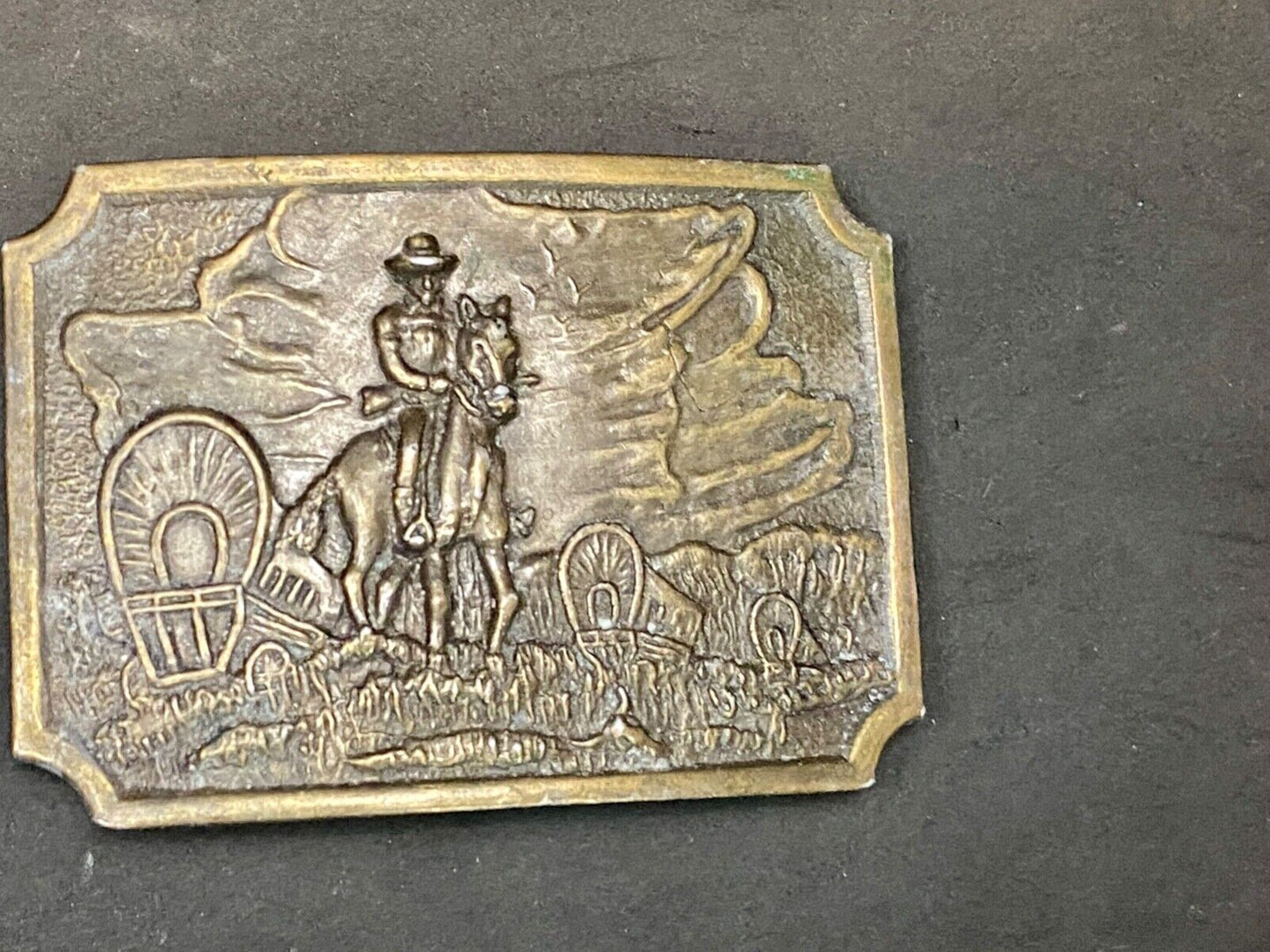 Tall In The Saddle Western Horse And Cowboy Way Of Life! Brass Tone Belt Buckle