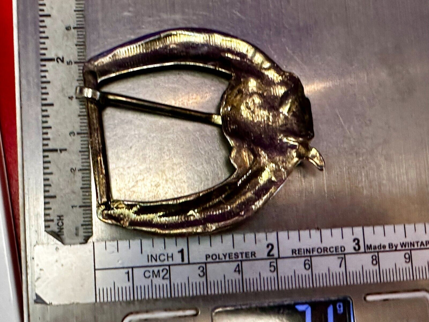 Thick Figural Flower Theme - Vintage Gold Tone Replacement Dress Belt Buckle