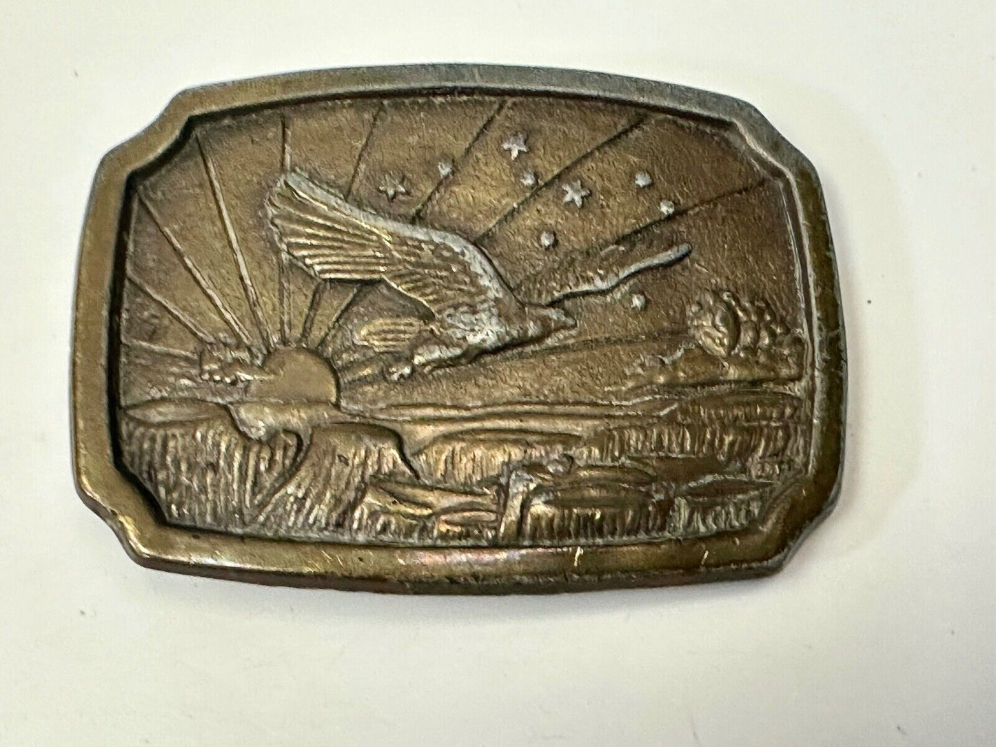 Beautiful American Eagle USA W/ stars sun rays vintage belt buckle