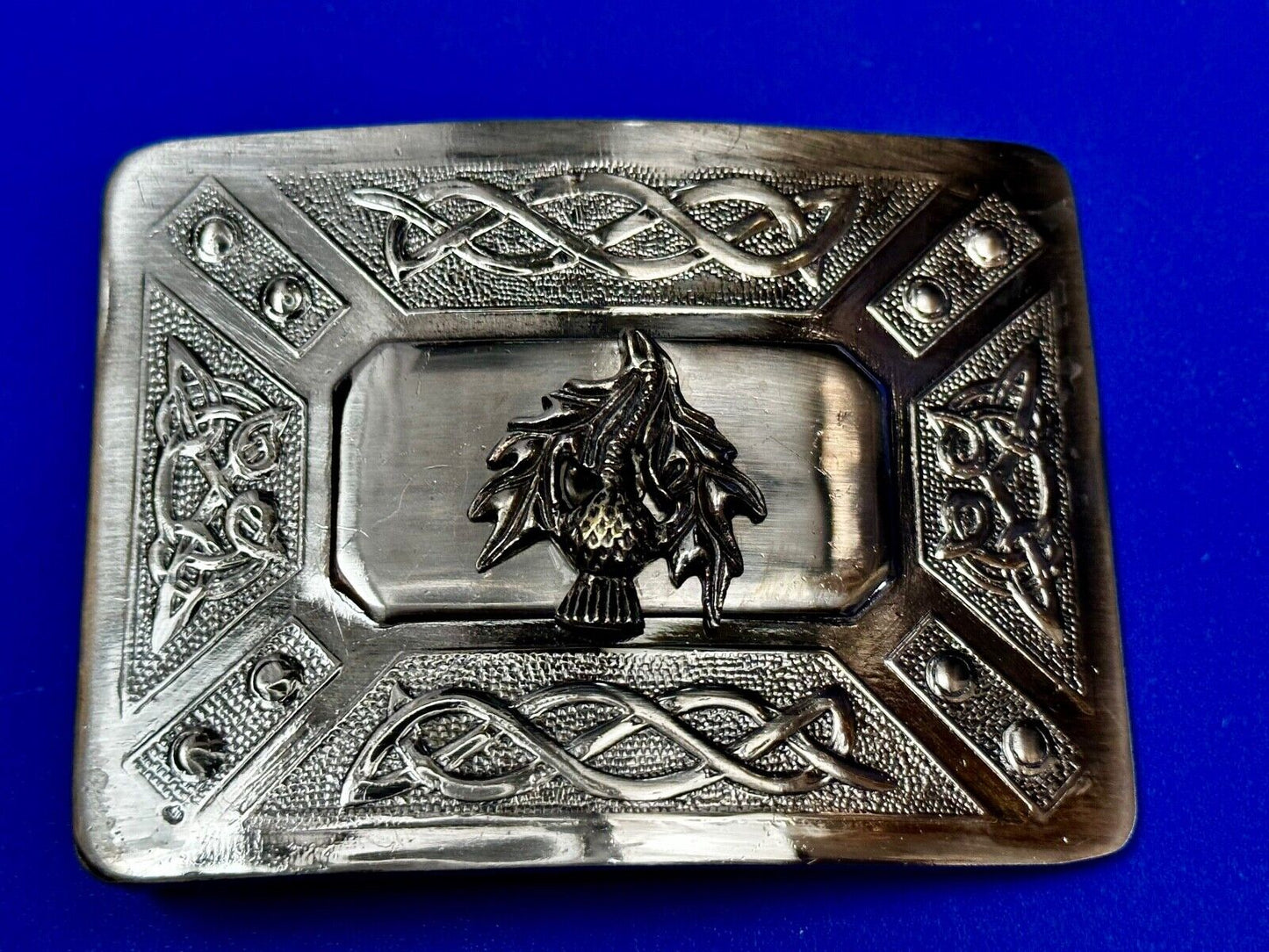 Bird? Eagle? Native American? Unknown Two Tone Rectangular Vintage Belt Buckle