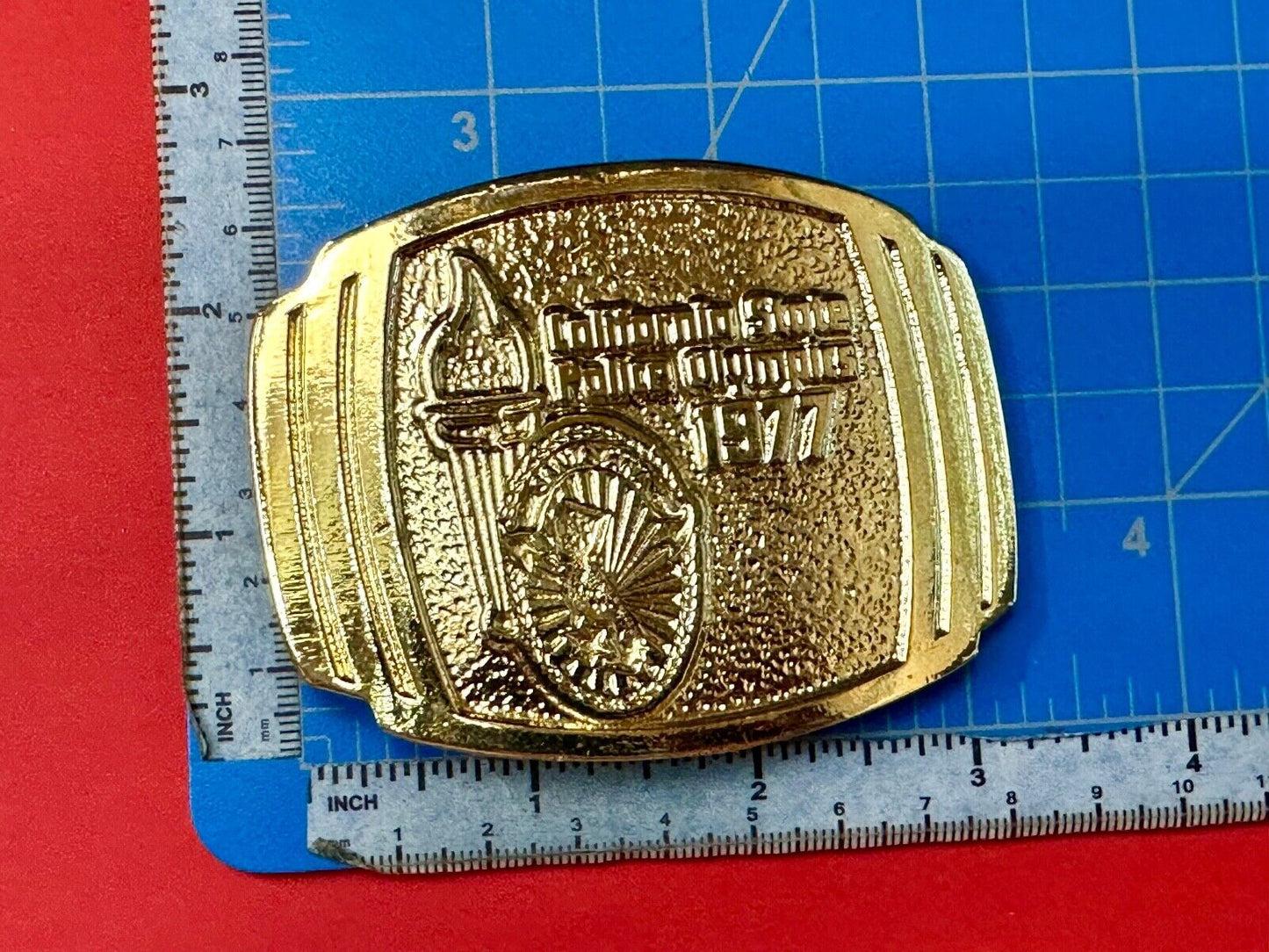 Vintage California State Police Olympics 1977 belt buckle