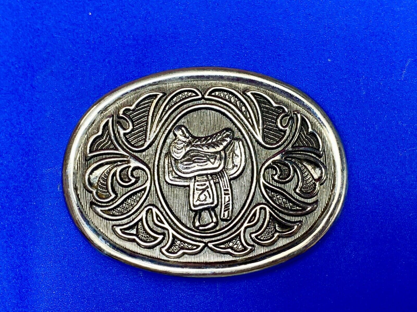 Avon Silver colored Western Saddle Belt Buckle For Any Belt up to 1 1/2 inches